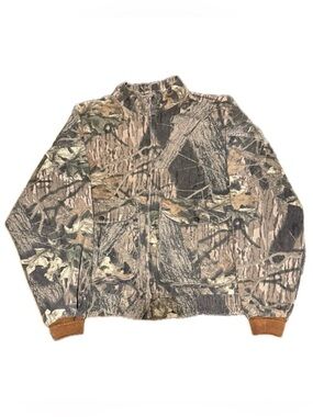 🧥🦌 MOSSY OAK Vintage 90s Camo Hunting‎ Jacket IDEAL Zip USA Men's 2X